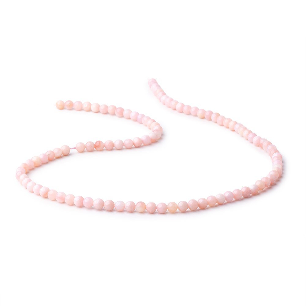 4mm Pink Peruvian Opal Plain Round Beads 16 inch 100 pieces - Beadsofcambay.com