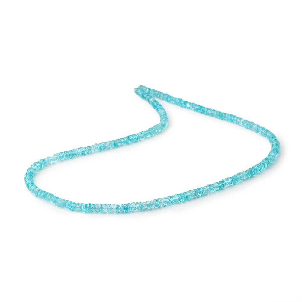 4mm Pool Blue Apatite Faceted Rondelle Beads 18 inch 220 pieces - Beadsofcambay.com