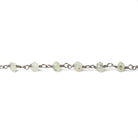 4mm Prehnite faceted rondelle Black Gold plated Chain by the foot 33 beads - Beadsofcambay.com
