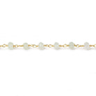 4mm Prehnite faceted rondelle Gold plated Chain by the foot 33 beads - Beadsofcambay.com