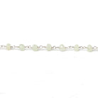 4mm Prehnite faceted rondelle Silver plated Chain by the foot 33 beads - Beadsofcambay.com