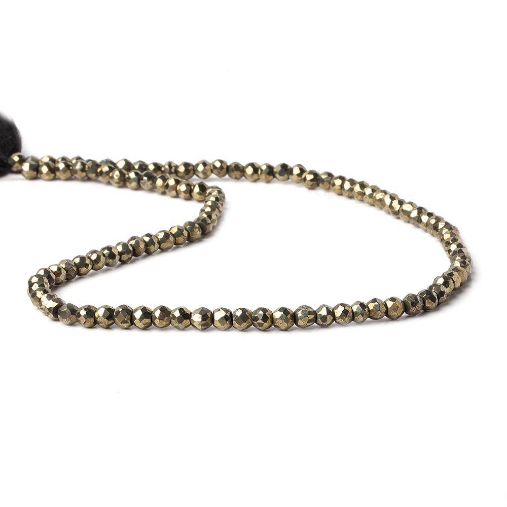 4mm Pyrite Faceted Rondelle 13 inch 100 Beads - Beadsofcambay.com