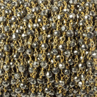 4mm Pyrite faceted rondelle Gold Chain by the foot 34 pieces - Beadsofcambay.com