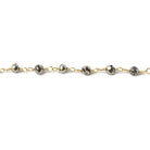 4mm Pyrite faceted rondelle Gold Chain by the foot 34 pieces - Beadsofcambay.com
