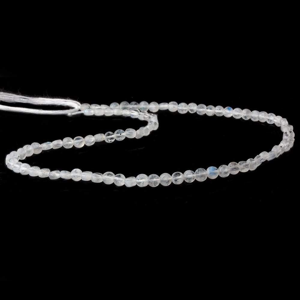 4mm Rainbow Moonstone checkerboard calibrated faceted coins 12.5 inch 85 beads AAA - Beadsofcambay.com