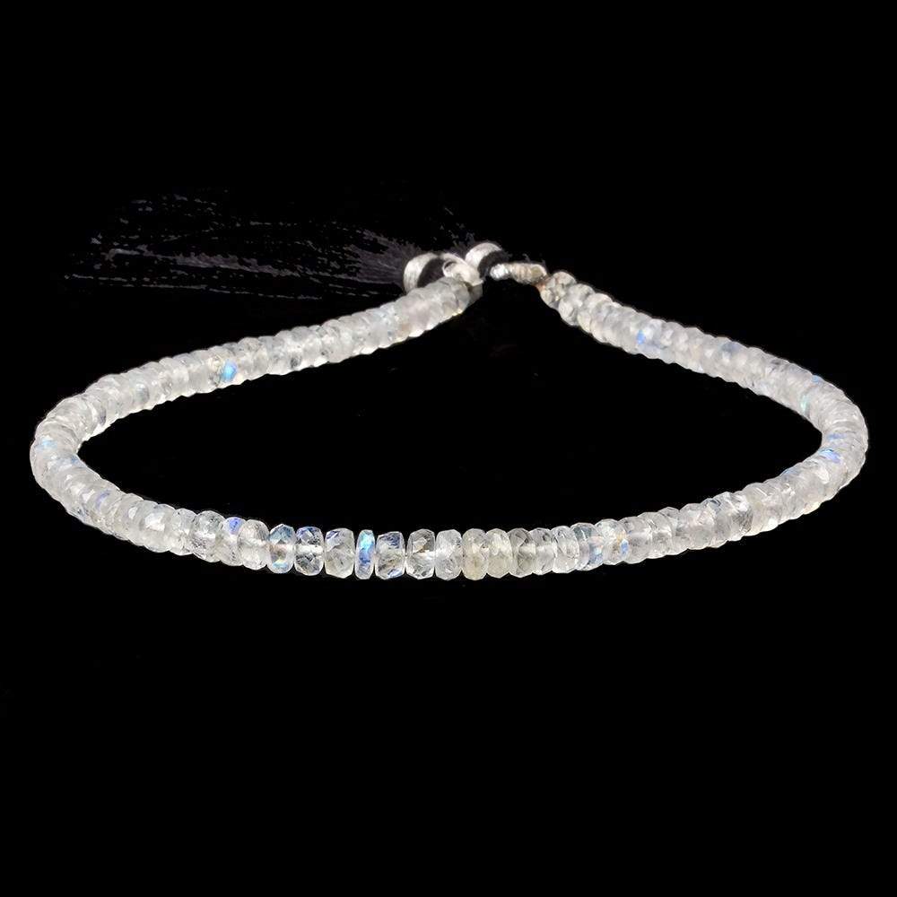 4mm Rainbow Moonstone Faceted Rondelle Beads 10 inch 105 beads AAA - Beadsofcambay.com