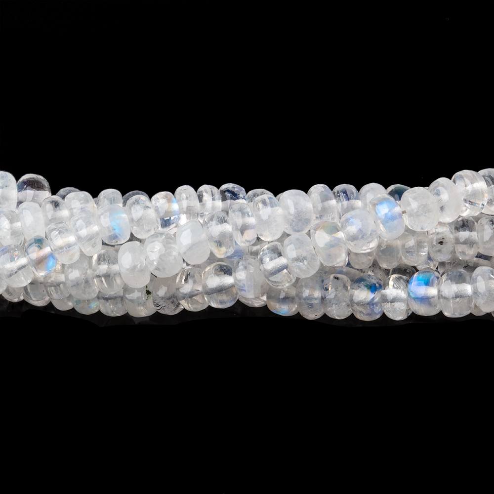4mm Rainbow Moonstone Plain Rondelle Beads 16 inch 142 pieces AA - Beadsofcambay.com