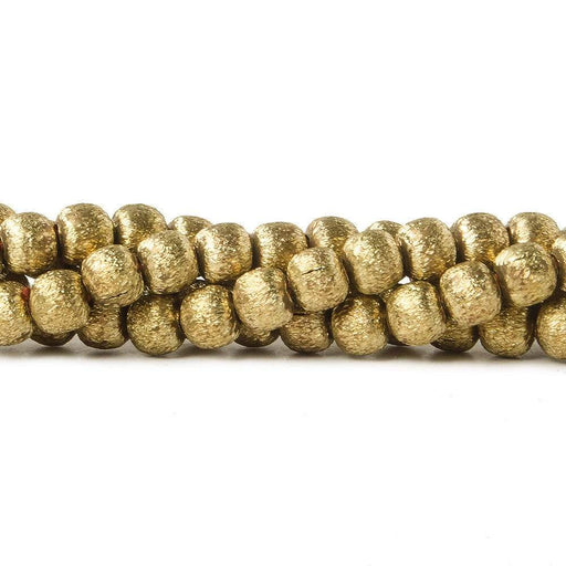4mm Raw Copper Brushed Round Beads 8 inch 54 pieces - Beadsofcambay.com