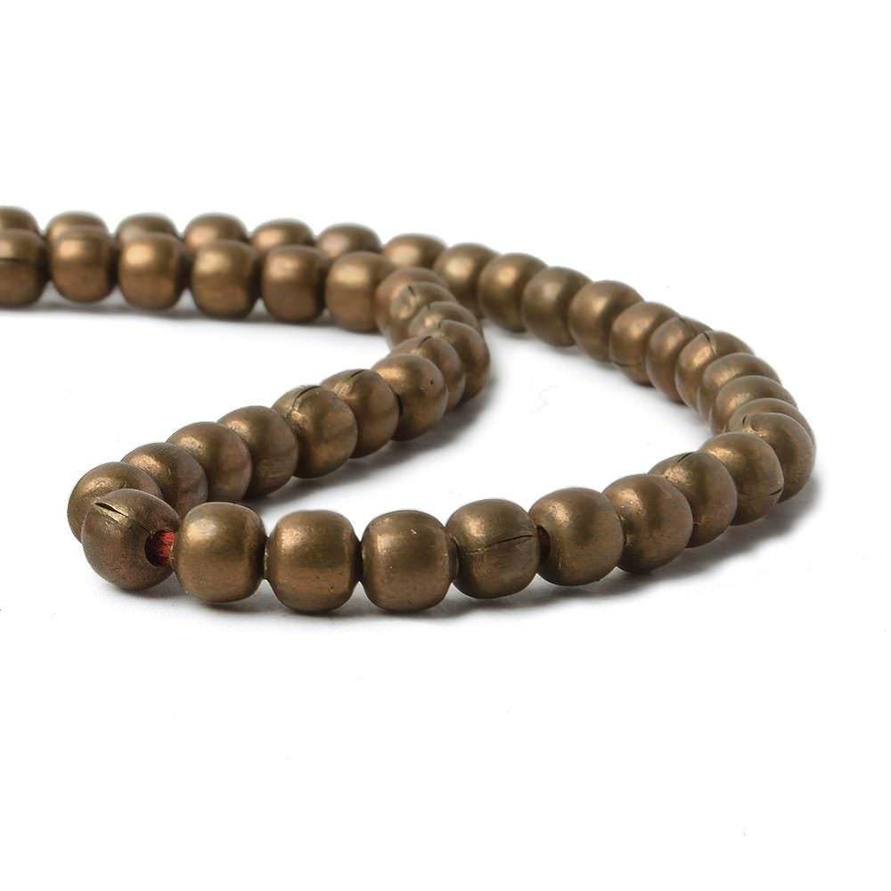 4mm Raw Copper Plain Round Beads 8 inch 52 pieces - Beadsofcambay.com