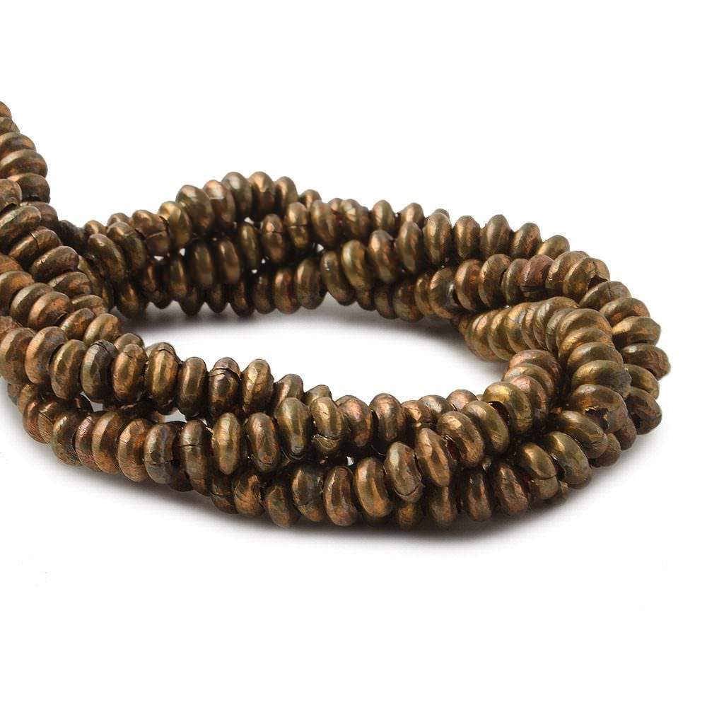 4mm Raw Copper Rondelle Beads 8 inch 89 beads - Beadsofcambay.com