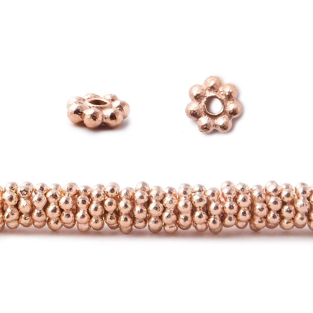 4mm Rose Gold plated Copper Daisy Spacer 8 inch 150 pcs - Beadsofcambay.com