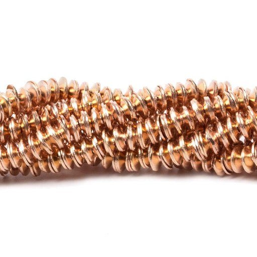 4mm Rose Gold plated Copper plain Bead Cap 8 inch 228 pieces - Beadsofcambay.com
