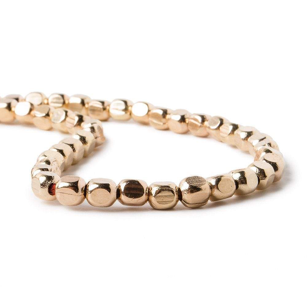 4mm Rose Gold plated Copper Plain Cube 8 inch 52 Beads - Beadsofcambay.com