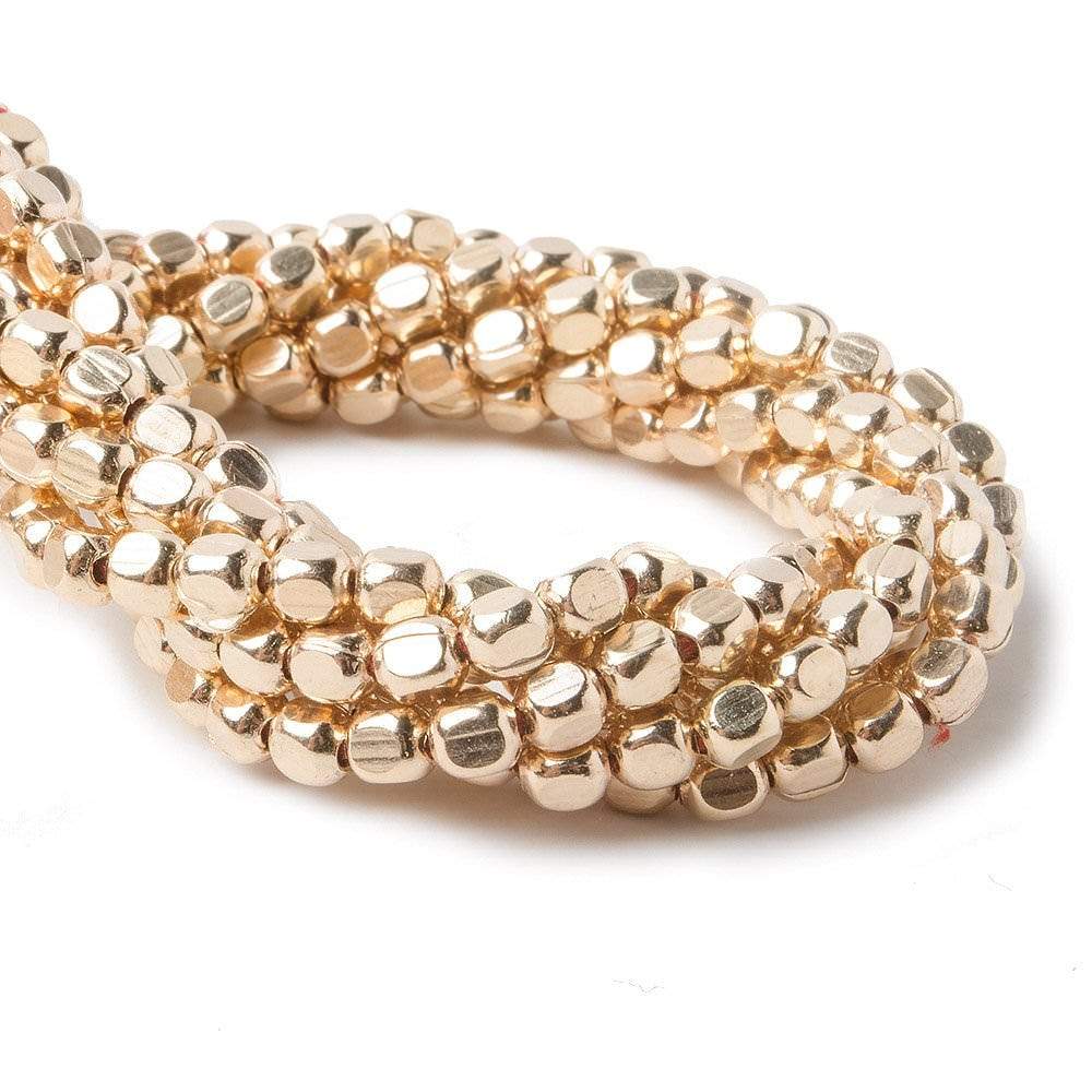4mm Rose Gold plated Copper Plain Cube 8 inch 52 Beads - Beadsofcambay.com