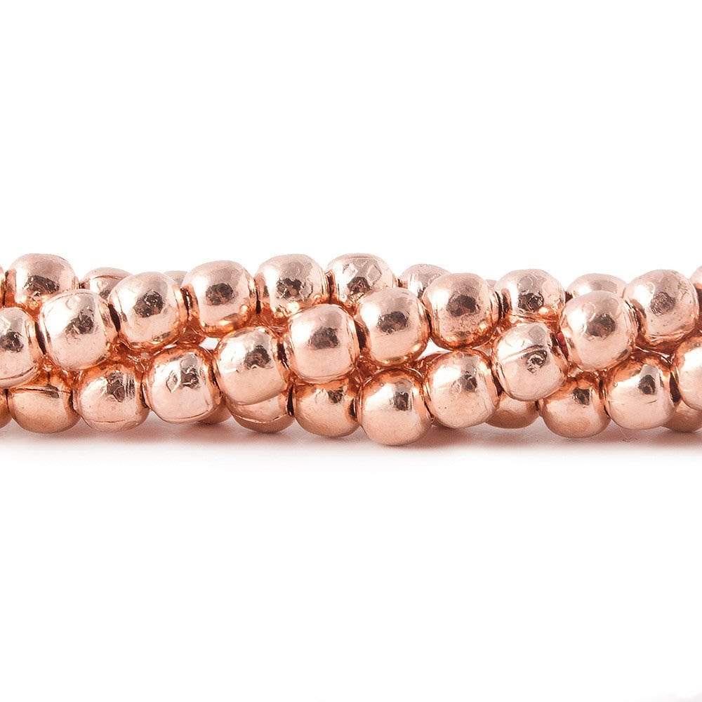4mm Rose Gold plated Copper Plain Round Beads 8 inch 50 pieces - Beadsofcambay.com