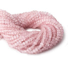 4mm Rose Quartz micro faceted cubes 12 inch 80 beads - Beadsofcambay.com