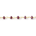 4mm Ruby faceted rondelle Gold Plated Chain by the foot 32 pieces - Beadsofcambay.com