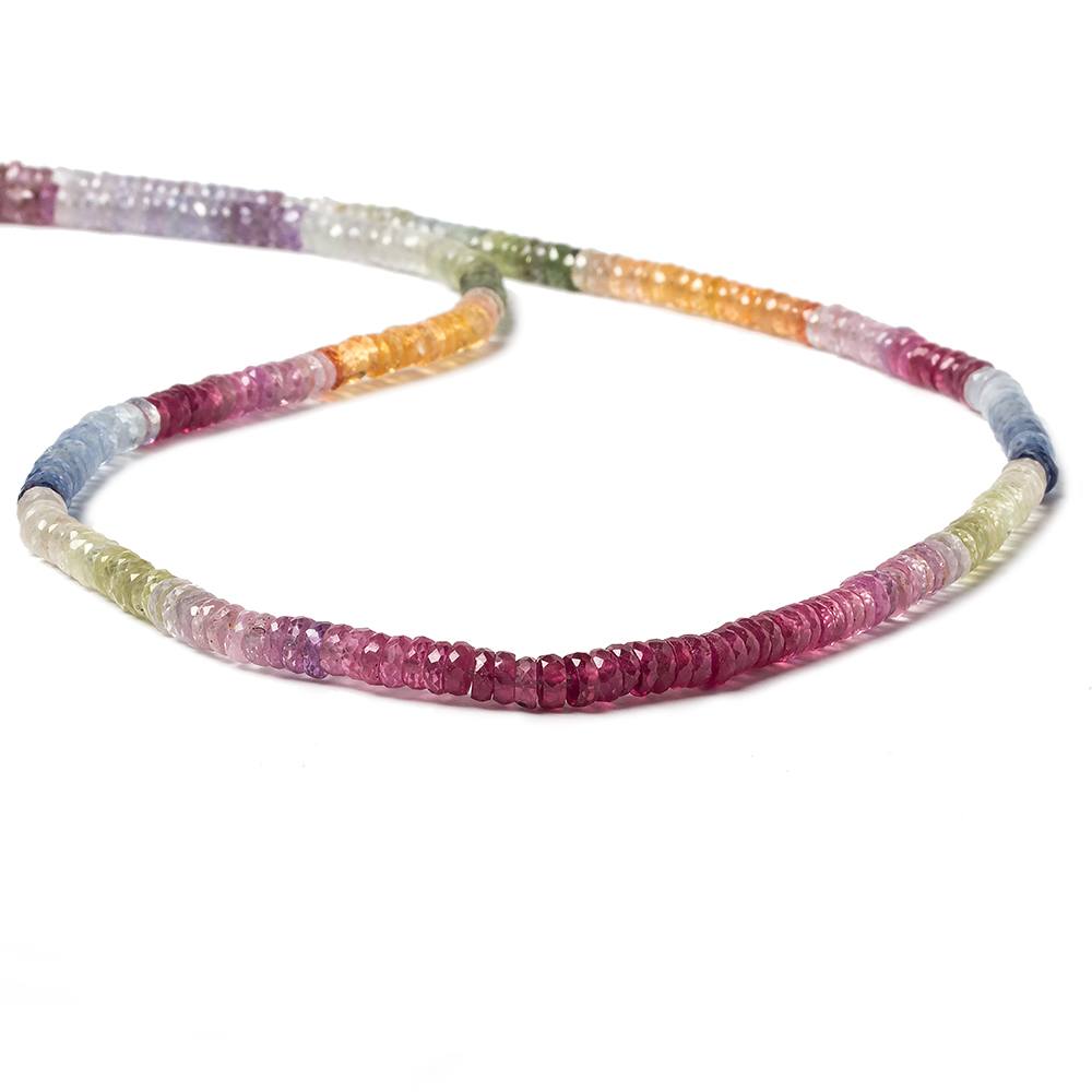 4mm Ruby & Fancy Sapphire faceted rondelle beads 18 inch 325 pieces AA - Beadsofcambay.com