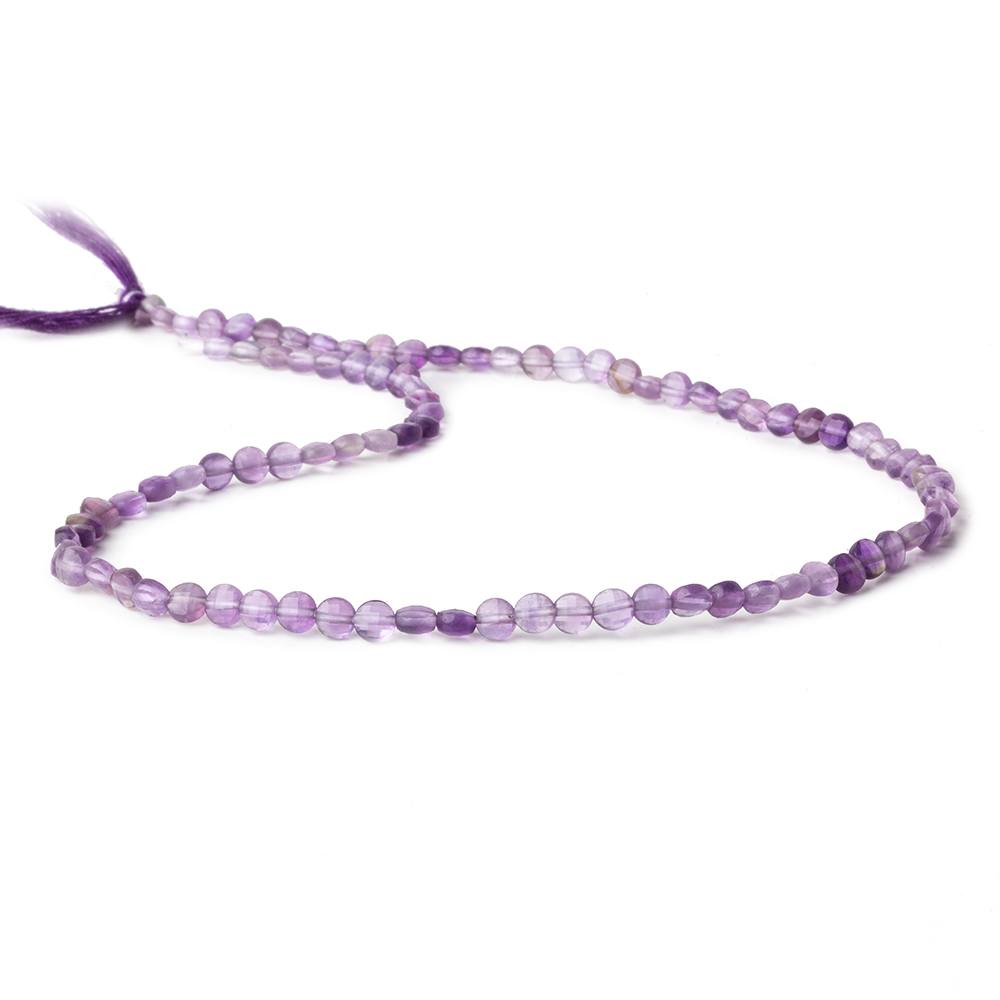 4mm Shaded Amethyst checkerboard calibrated faceted coins 12.5 inch 85 beads AAA - Beadsofcambay.com
