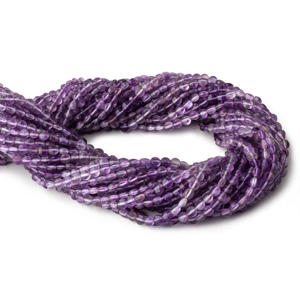 4mm Shaded Amethyst checkerboard calibrated faceted coins 12.5 inch 85 beads AAA - Beadsofcambay.com
