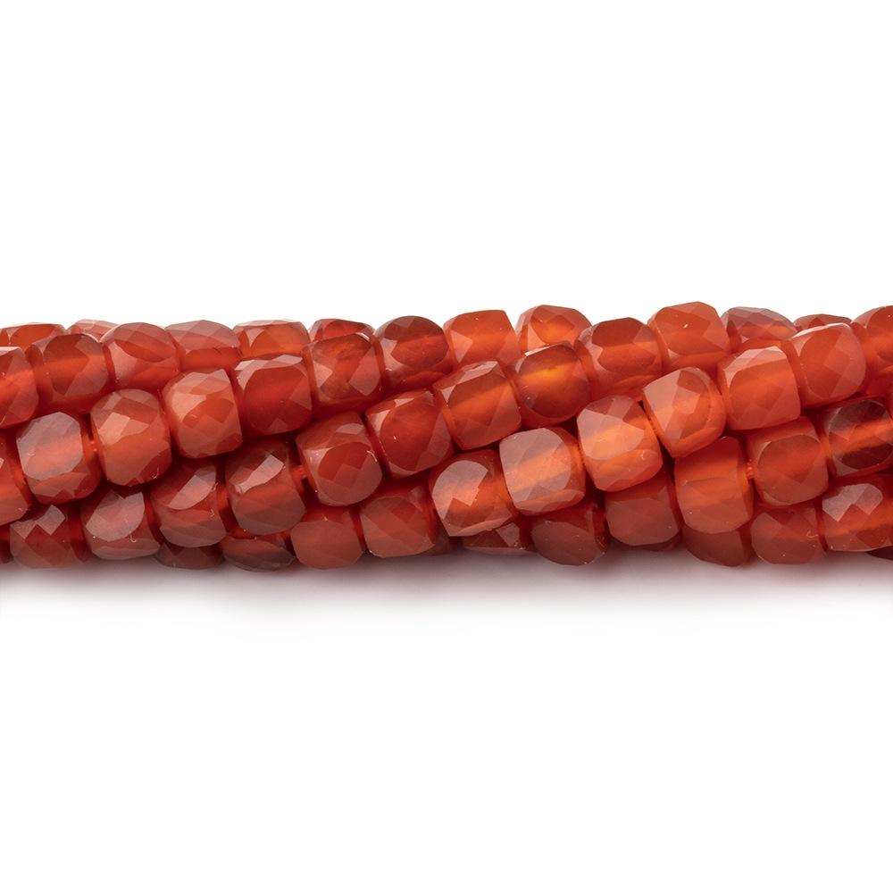 4mm Shaded Carnelian Micro Faceted Cube Beads 12 inch 80 pieces - Beadsofcambay.com