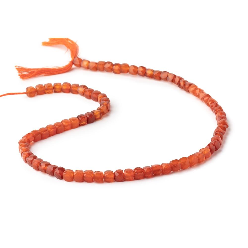 4mm Shaded Carnelian Micro Faceted Cube Beads 12 inch 80 pieces - Beadsofcambay.com