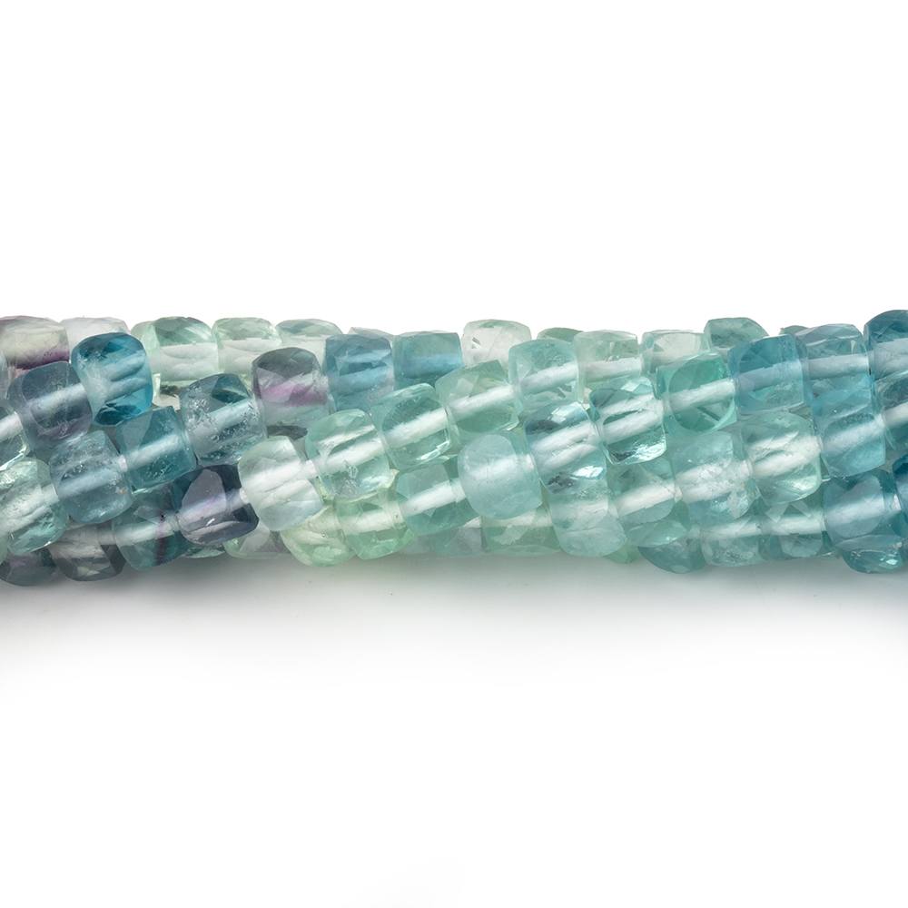 4mm Shaded Fluorite Micro Faceted Cube Beads 12.5 inch 90 pieces AA