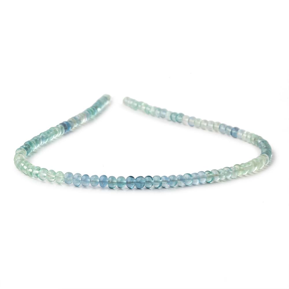 4mm Shaded Fluorite Plain Rondelle Beads 12.75 inch 113 pieces - Beadsofcambay.com