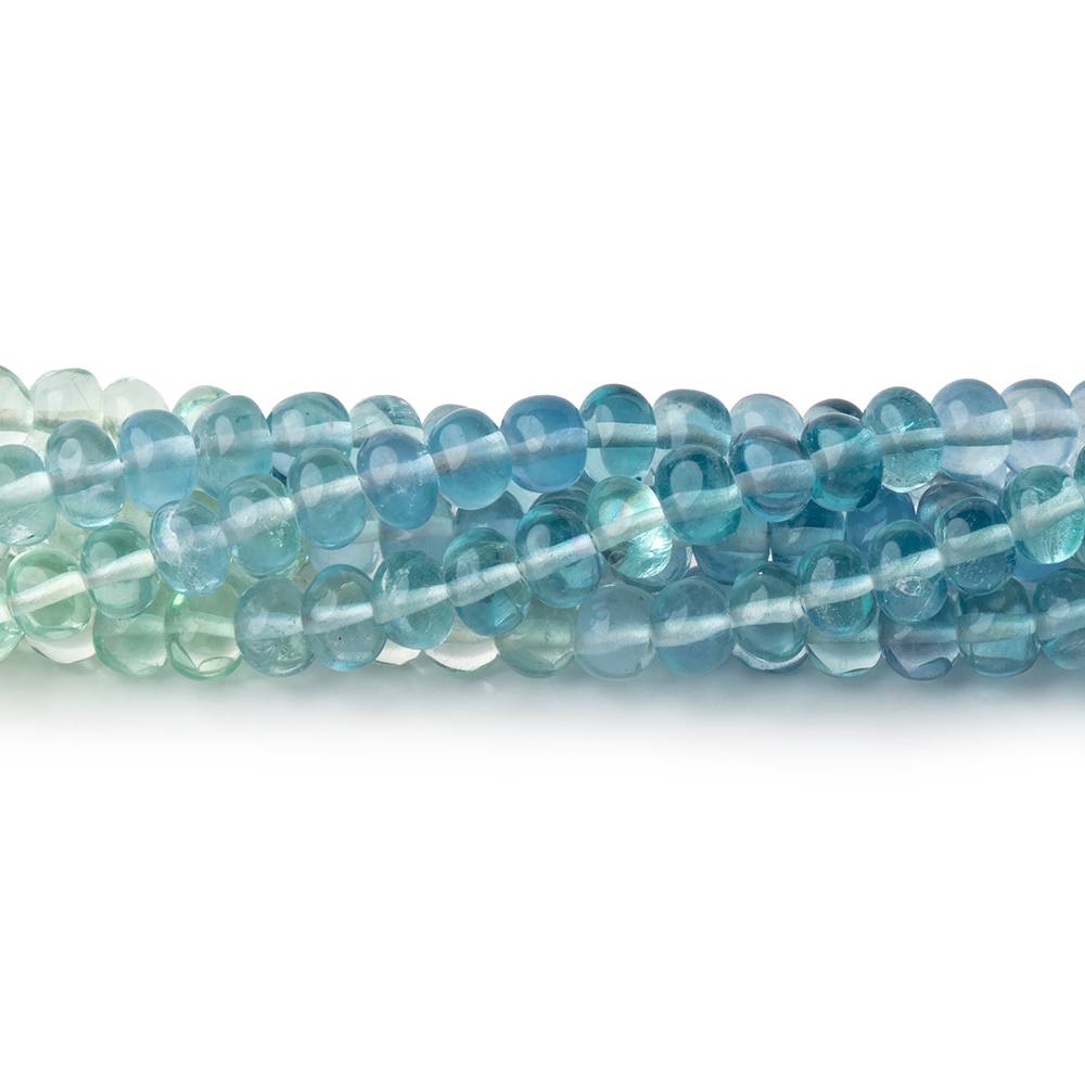 4mm Shaded Fluorite Plain Rondelle Beads 12.75 inch 113 pieces - Beadsofcambay.com