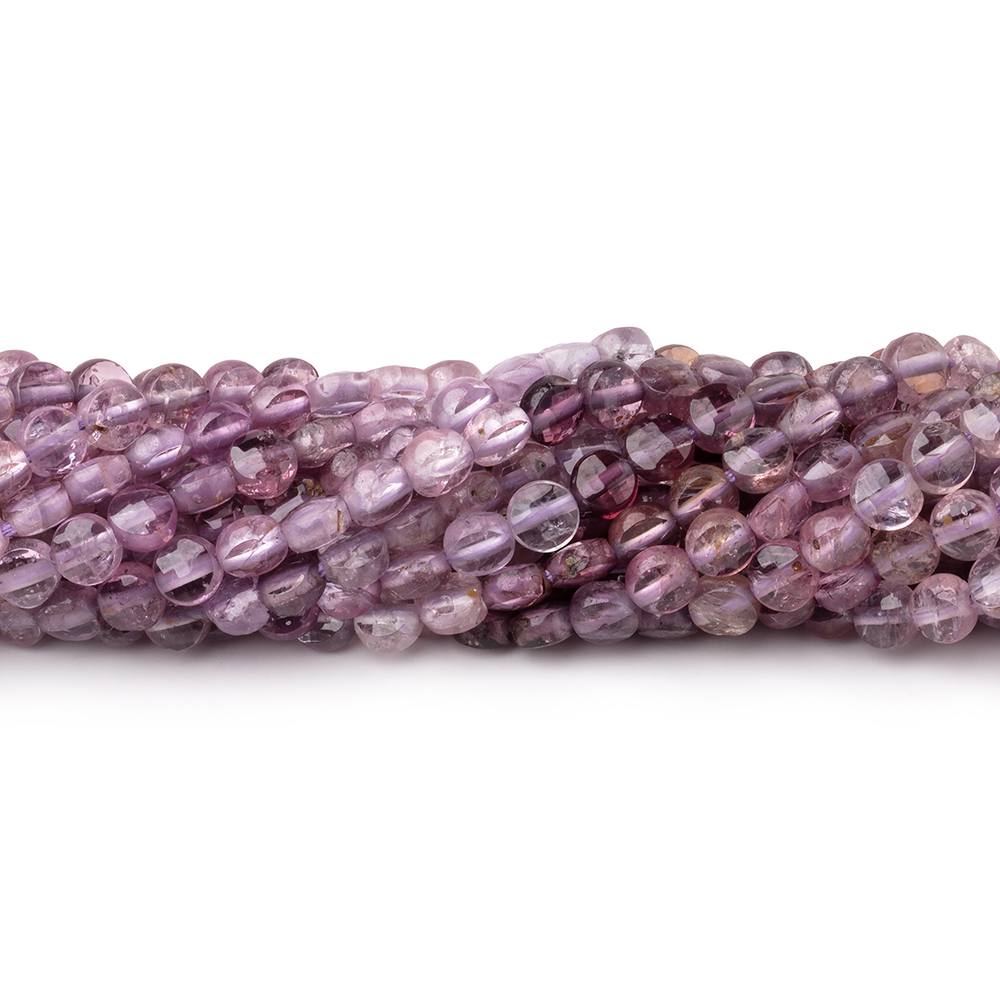 4mm Shaded Purple Spinel Checkerboard Faceted Calibrated Coins 12.5 inch 86 Beads AA