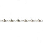 4mm Silver plated Pyrite faceted rondelle Silver Chain by the foot 38 pieces - Beadsofcambay.com