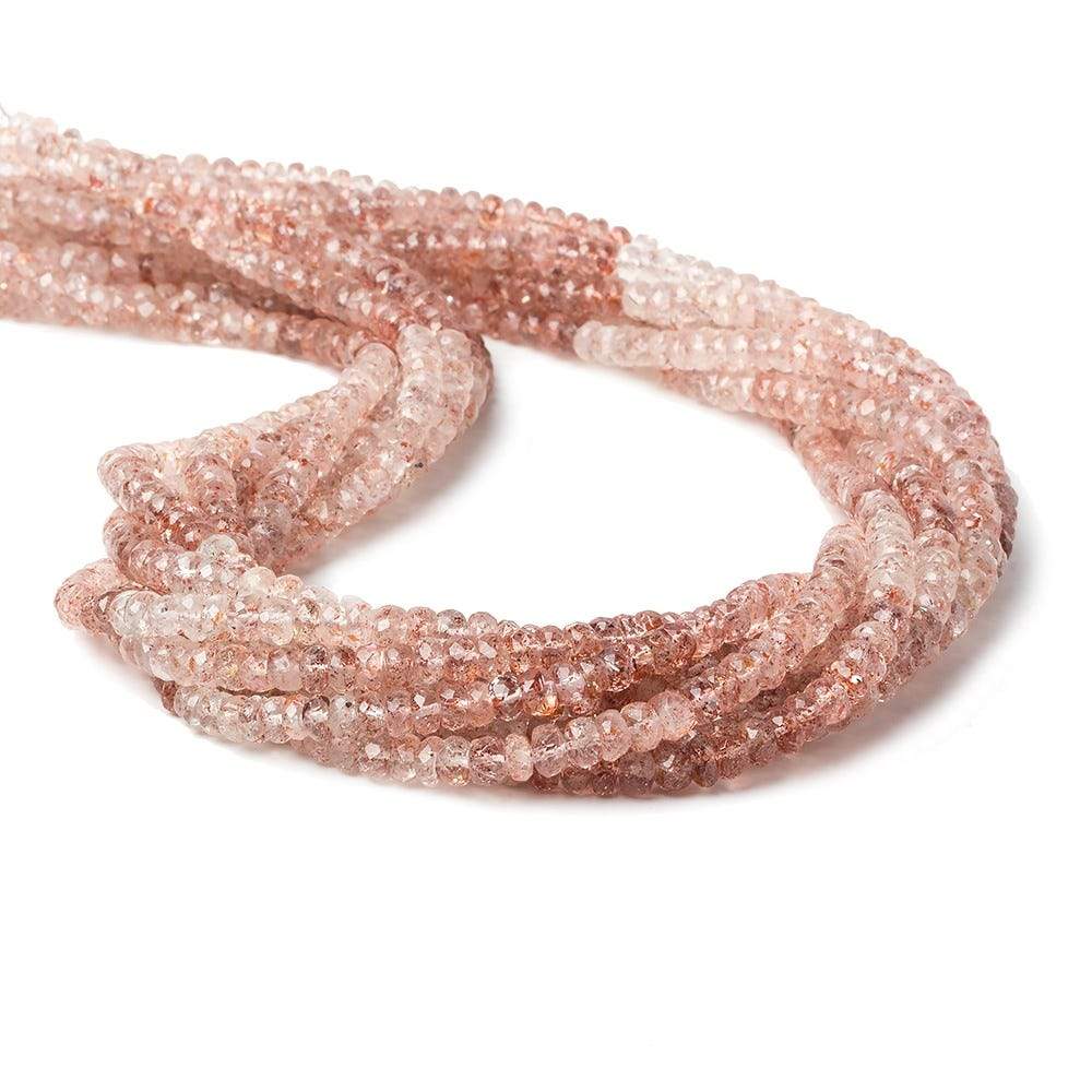 4mm Strawberry Quartz Faceted Rondelle 16 inch 164 pieces AA - Beadsofcambay.com