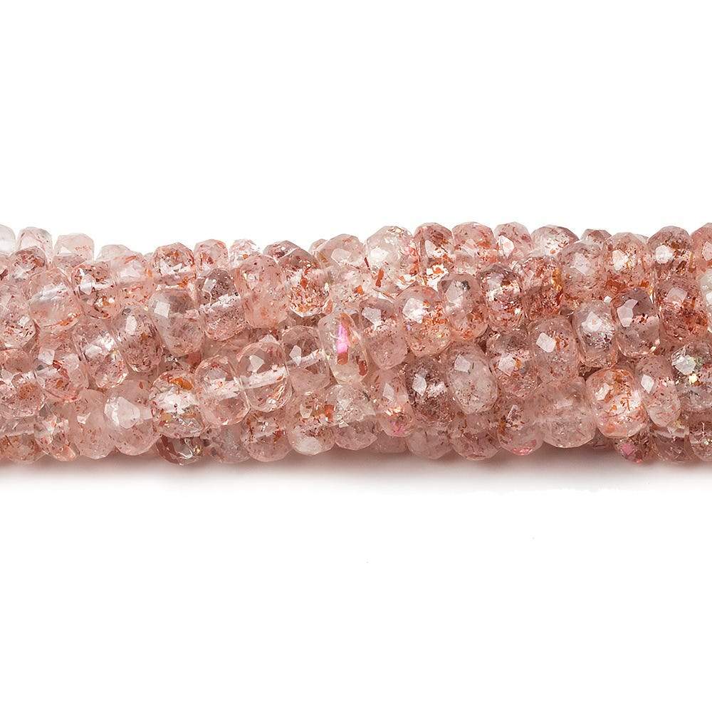 4mm Strawberry Quartz Faceted Rondelle 16 inch 164 pieces AA - Beadsofcambay.com