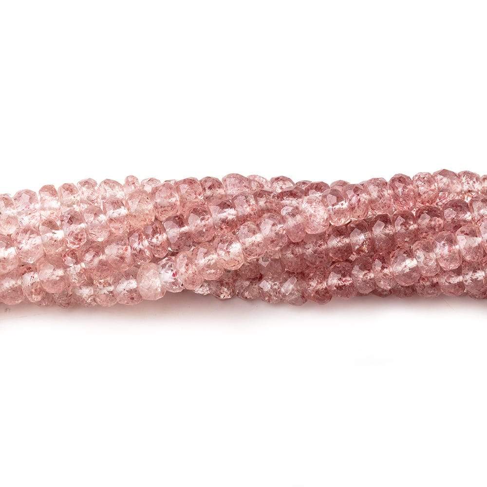 4mm Strawberry Quartz Faceted Rondelle Beads 16 inch 166 pieces - Beadsofcambay.com