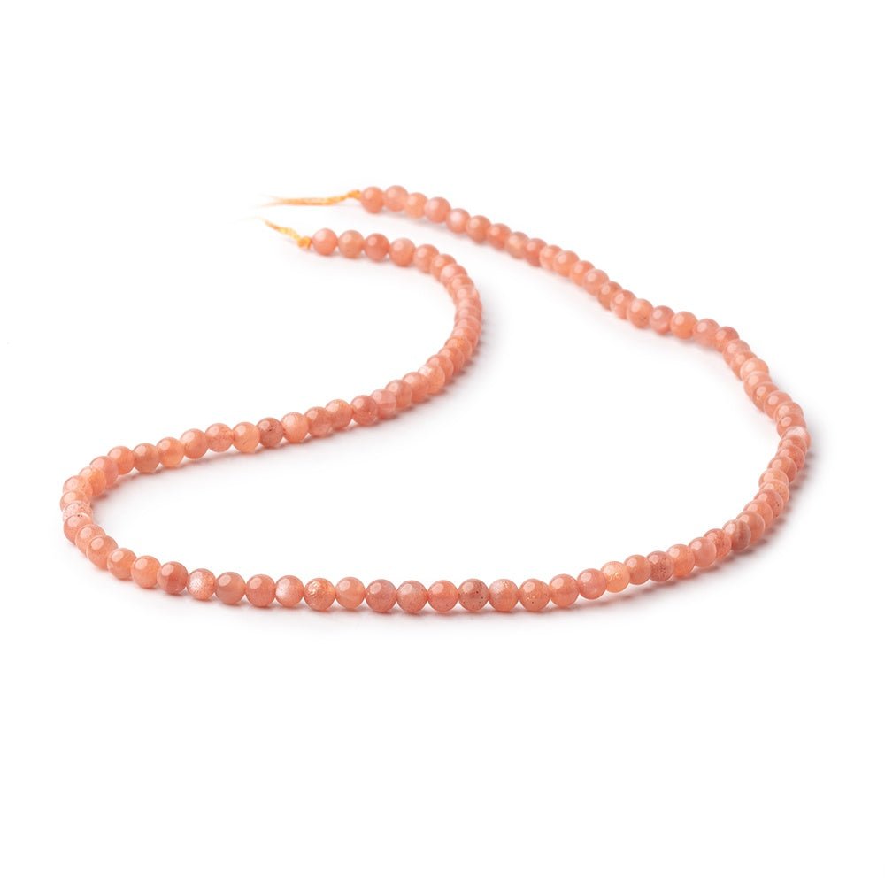 4mm Sunstone Plain Round Beads 16 inch 100 pieces - Beadsofcambay.com