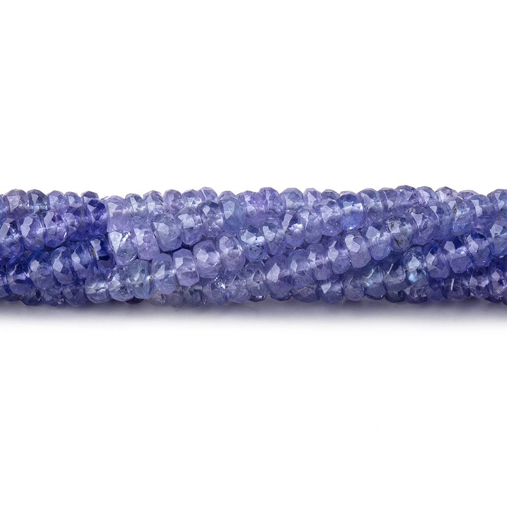 4mm Tanzanite Faceted Rondelle Beads 16 inch 190 pieces - Beadsofcambay.com