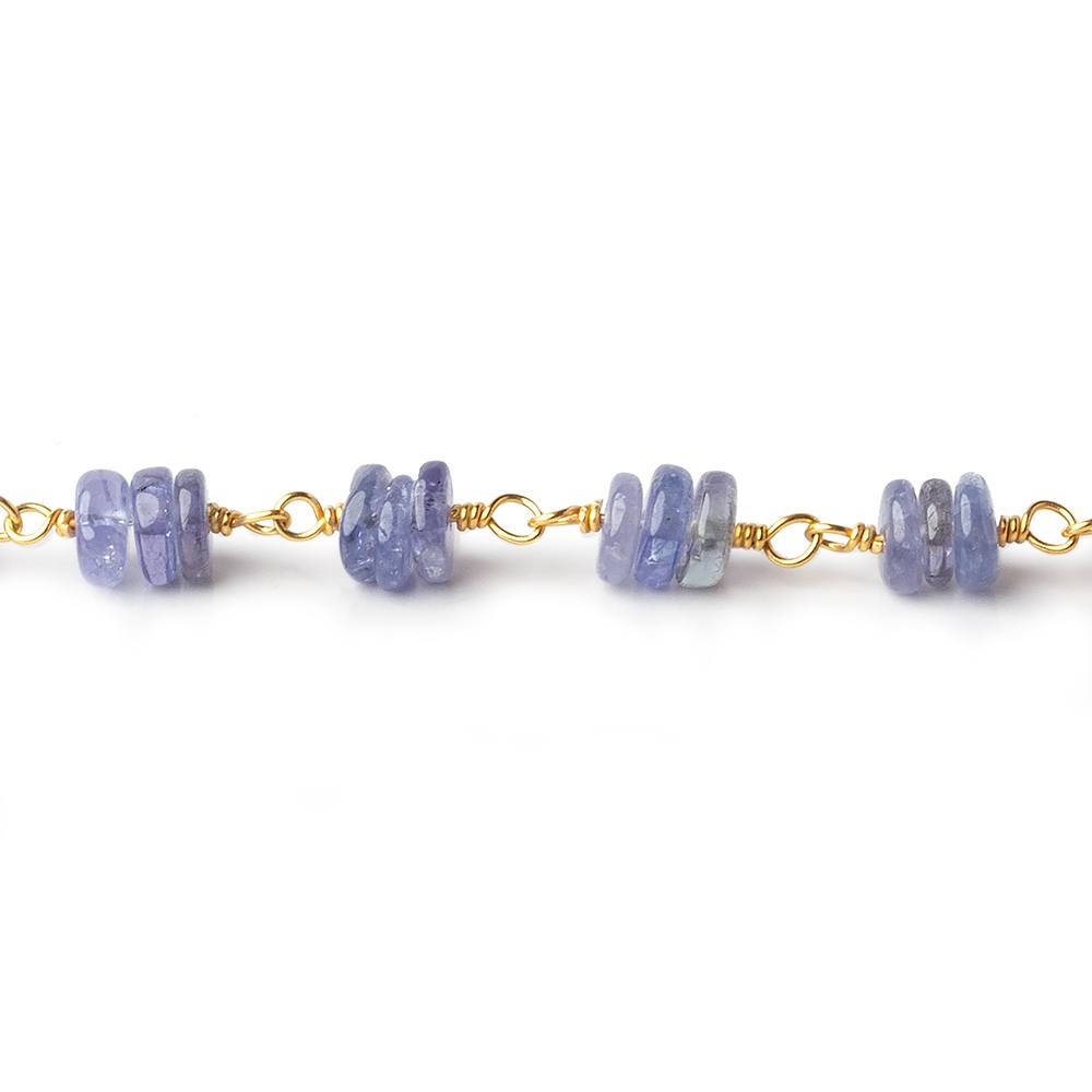 4mm Tanzanite plain heshi Vermeil Chain by the foot - Beadsofcambay.com