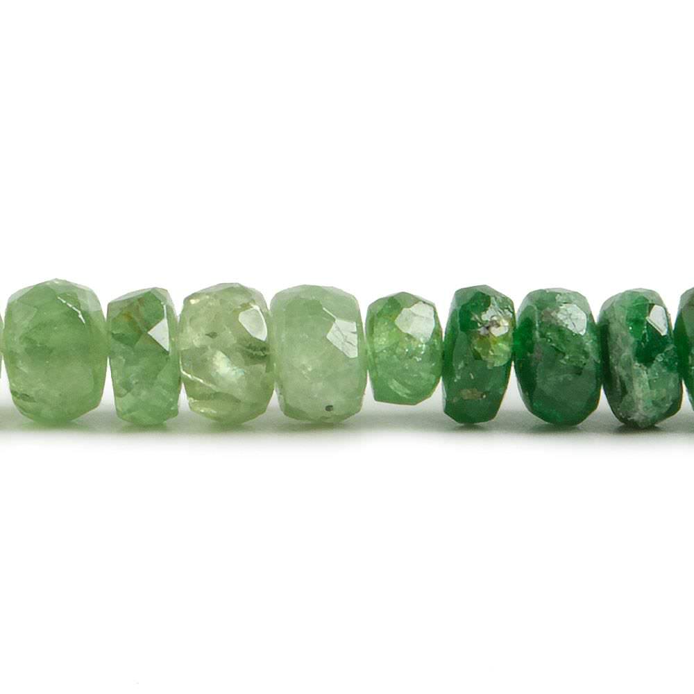 4mm Tsavorite Garnet Beads Faceted Rondelle 17.5 inch 171 pieces - Beadsofcambay.com