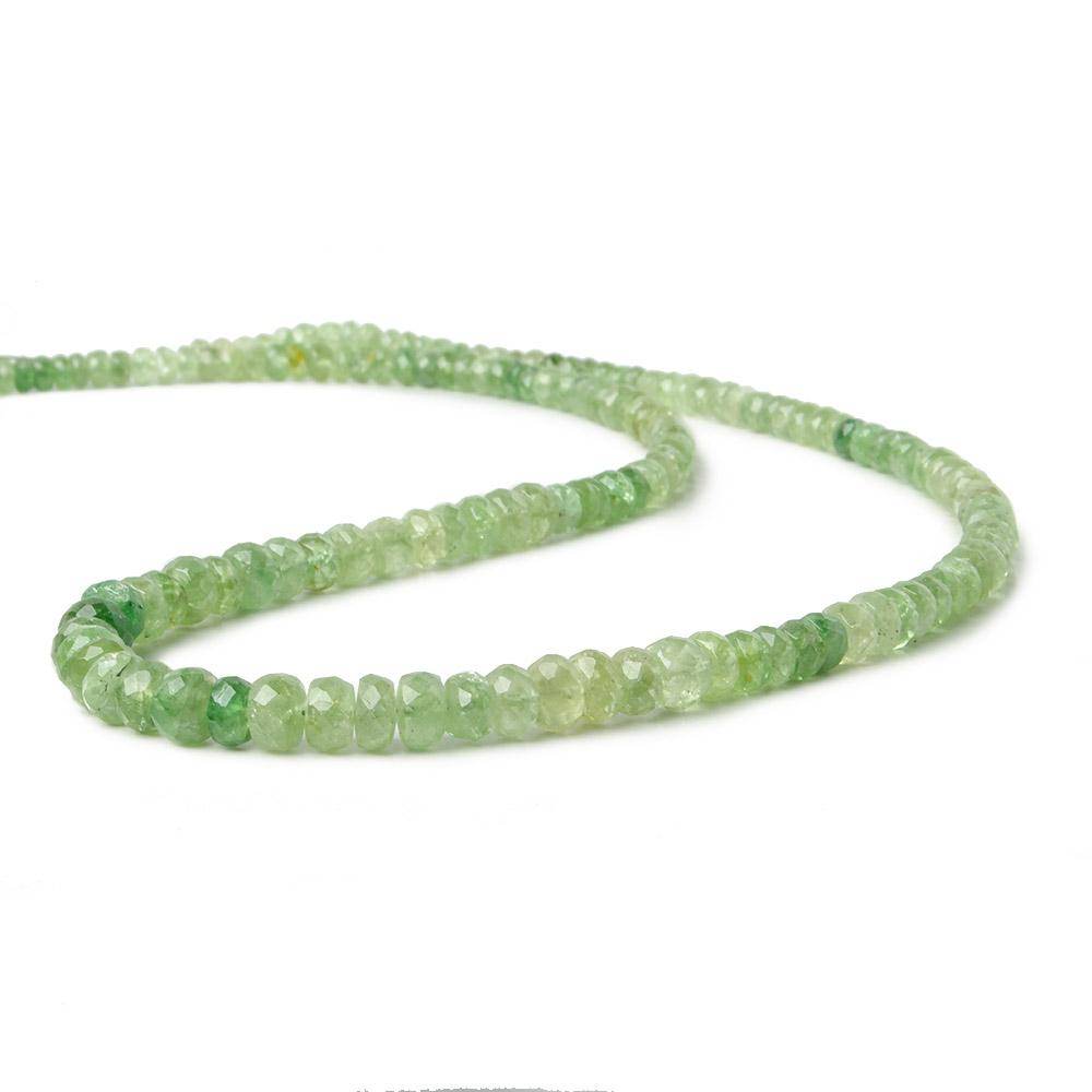 4mm Tsavorite Garnet Beads Faceted Rondelle 17.5 inch 171 pieces - Beadsofcambay.com