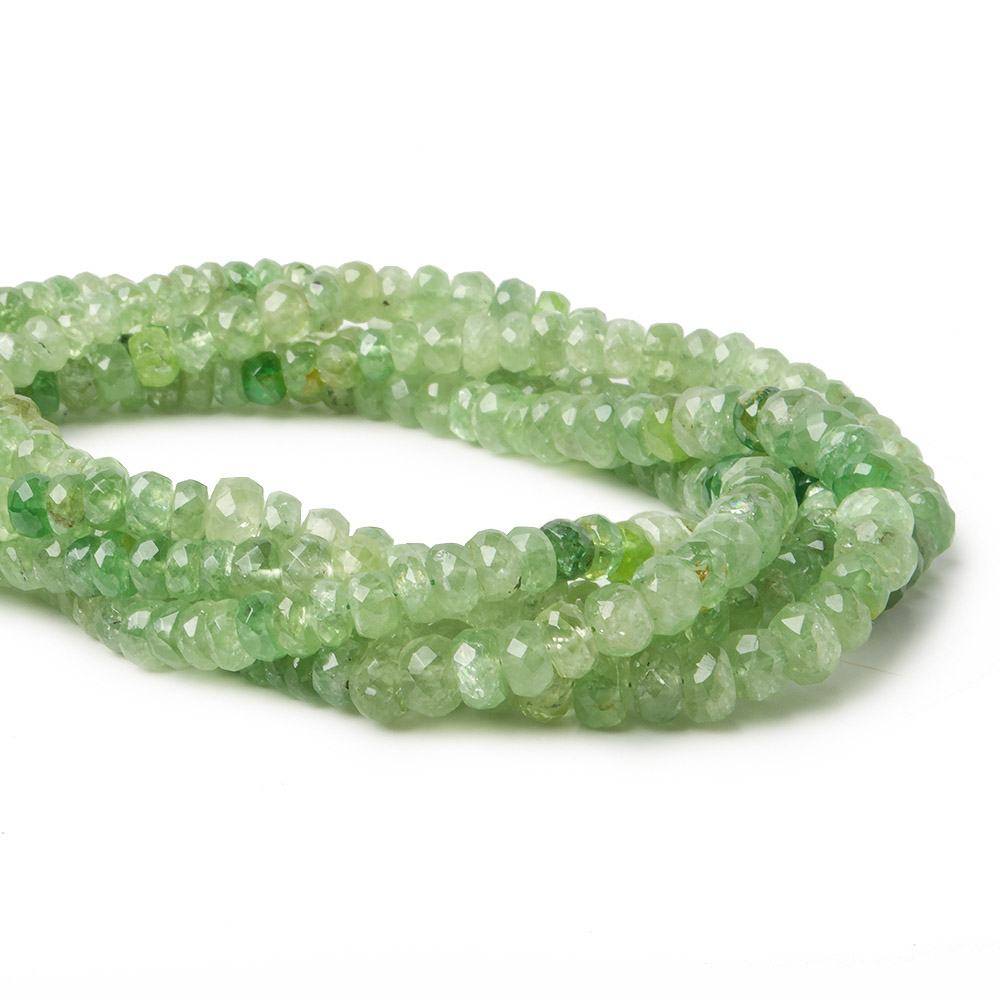 4mm Tsavorite Garnet Beads Faceted Rondelle 17.5 inch 171 pieces - Beadsofcambay.com