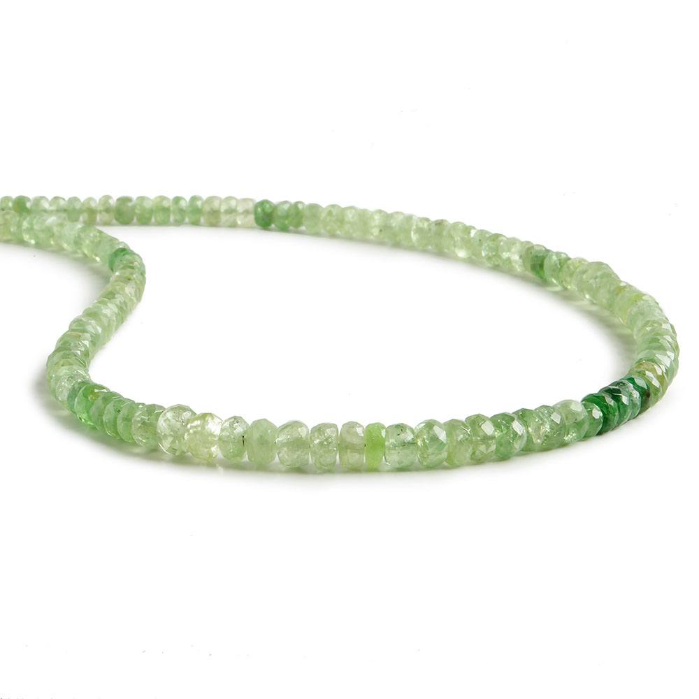 4mm Tsavorite Garnet Beads Faceted Rondelle 17.5 inch 171 pieces - Beadsofcambay.com