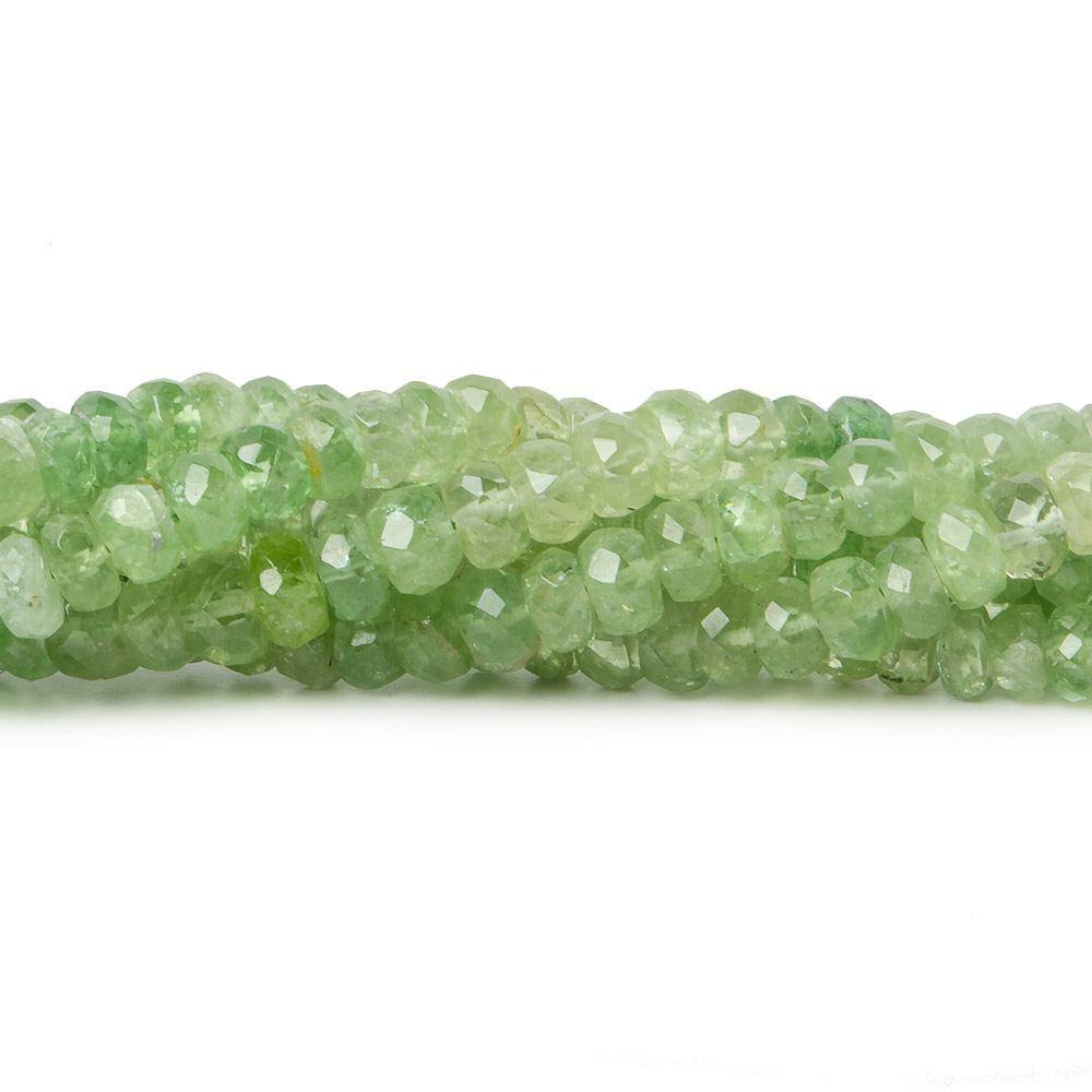 4mm Tsavorite Garnet Beads Faceted Rondelle 17.5 inch 171 pieces - Beadsofcambay.com