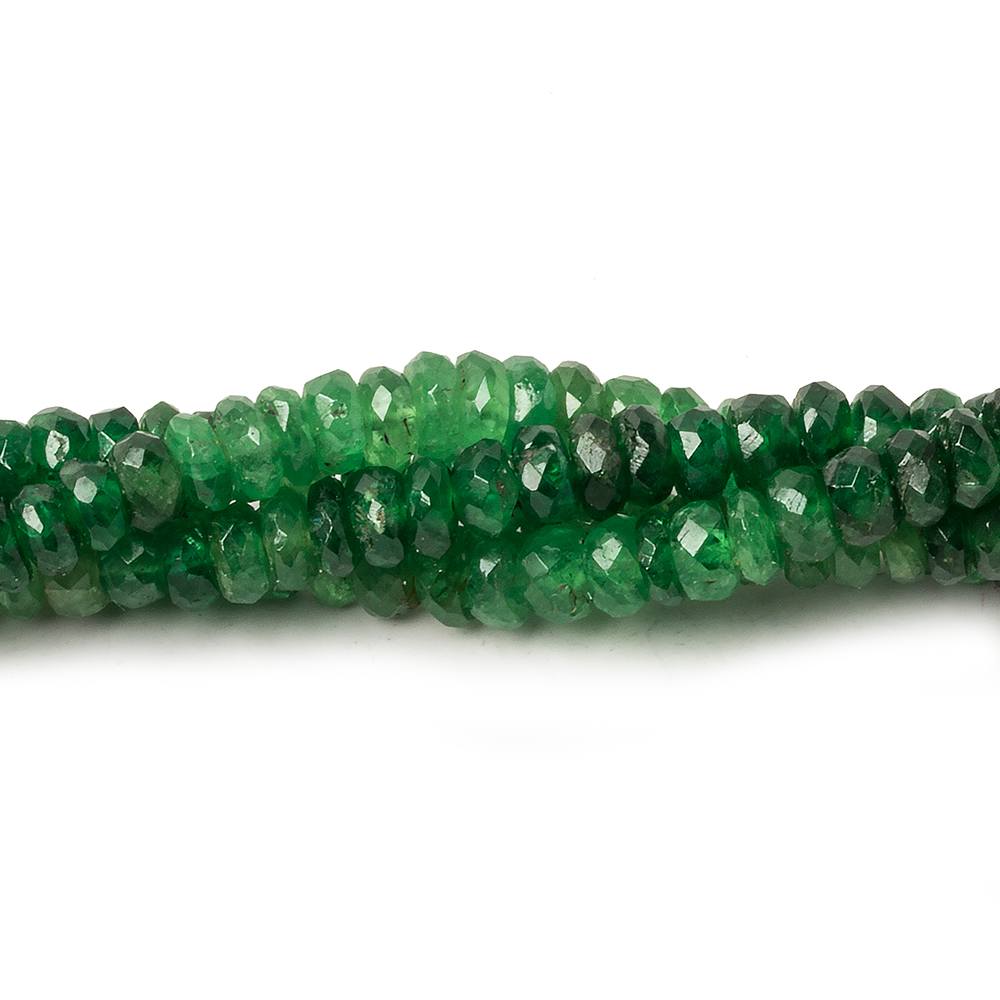 4mm Tsavorite Garnet faceted rondelles 16 inch 145 beads - Beadsofcambay.com