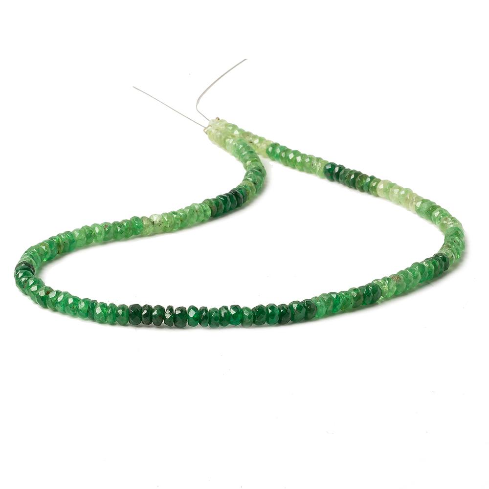 4mm Tsavorite Garnet faceted rondelles 16 inch 145 beads - Beadsofcambay.com