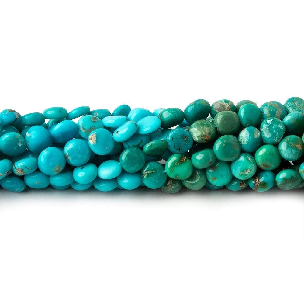4mm Turquoise Plain Coins beads 13 inch 83 beads - Beadsofcambay.com