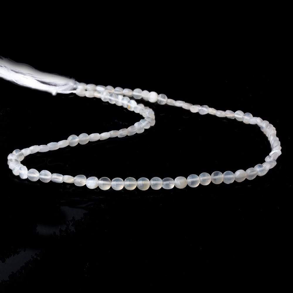 4mm White Moonstone checkerboard calibrated faceted coins 12.5 inch 85 beads AAA - Beadsofcambay.com
