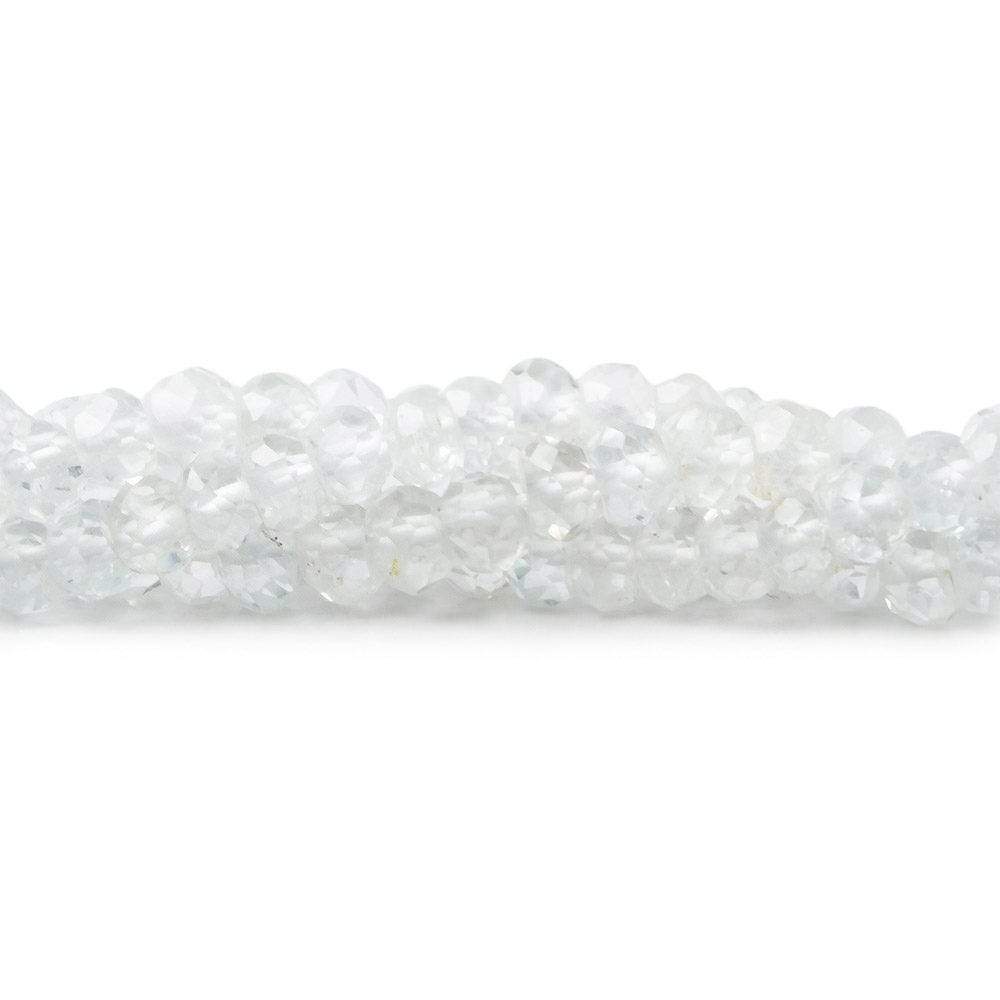 4mm White Topaz Faceted Rondelle Beads 13 inch 115 pieces - Beadsofcambay.com