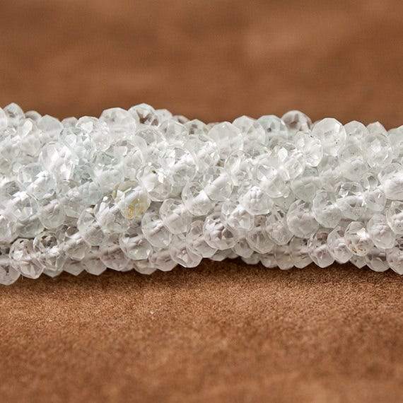 4mm White Topaz Faceted Rondelle Beads 13 inch 115 pieces - Beadsofcambay.com