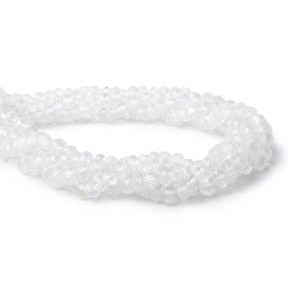 4mm White Topaz Faceted Rondelle Beads 13 inch 115 pieces - Beadsofcambay.com