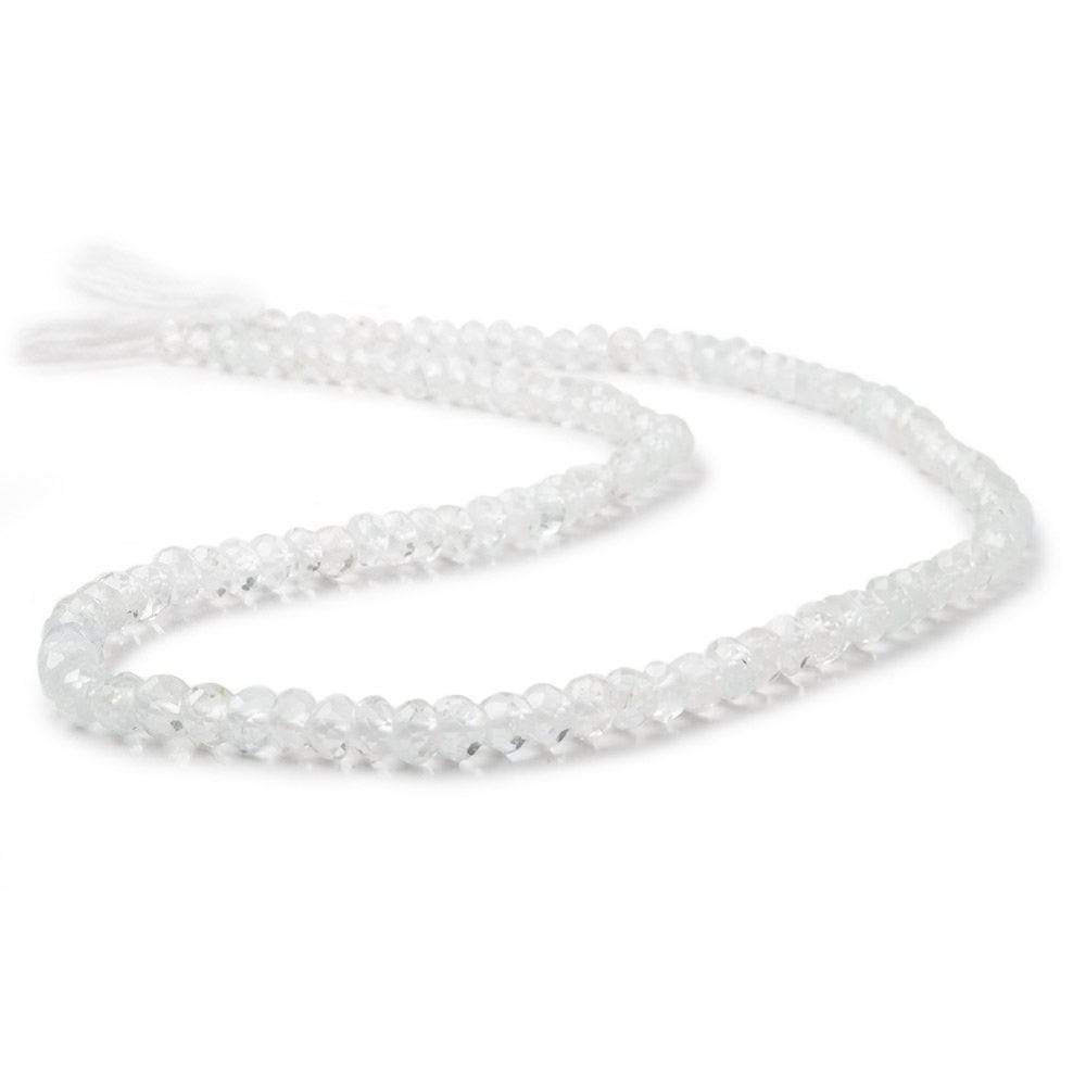 4mm White Topaz Faceted Rondelle Beads 13 inch 115 pieces - Beadsofcambay.com